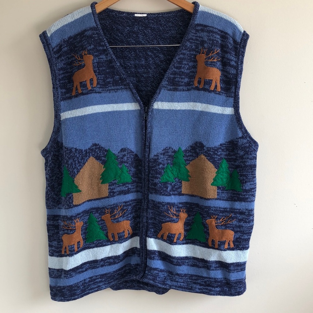 Vintage handmade novelty oversized sweater vest